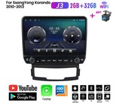 Radio de coche Android para SsangYong Korando 3 Actyon 2 2010 - 2013 con botón perilla reproductor Multimedia de 10 pulgadas navegación GPS Carplay 2 + 32GB