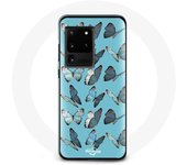 Coque pour Samsung Galaxy S20 Ultra Papillons Fond bleu