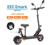 Patinete eléctrico JOYOR S8, motor de 600 W, batería de 48 V 26 Ah, plegable, con amortiguación, neumáticos todoterreno de 10 pulgadas. negro
