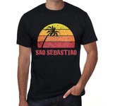 Camiseta vintage para hombre con gráfico SAO SEBASTIAO Sunset Deep Black XS negro