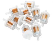 10 filtros de combustible de plástico en línea de 1/4 de pulgada para motores pequeños de cortacésped y motocicletas.