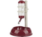 Comedero ajustable para perros, dispensador de comida y bebida, color marrón