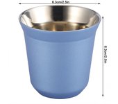 Taza de café reutilizable de 85ML, taza de café o té de acero inoxidable de doble pared, tazas de leche para whisky, taza para exteriores oro