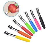 1 pieza de descorazonador de manzana, deshuesador de pera, campana giratoria, removedor de semillas de fruta, pimienta, herramienta de cocina, utensilio fácil de quitar, color aleatorio rojo