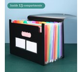 Carpeta de archivos en acordeón con 13 o 24 bolsillos, organizador de archivos expandible, caja de archivo, bolsa para guardar papeles, facturas, recibos y documentos, tamaño A4