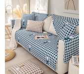 Funda De Sofá De Algodón Antideslizante A Prueba De Polvo Sala De Estar Sofá A Cuadros Sofá Reclinable Respaldo Muebles La Cubierta Completa Se Puede Lavar Sin Decolorarse 45x45 Pillowcase1 café claro