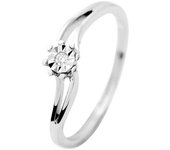 Diamond Lane - Anillo solitario de joyería Prestige - Diamantes de 0,15 quilates - Oro blanco