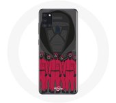 Coque Samsung Galaxy A21S Squid Game Affiche masques personnages