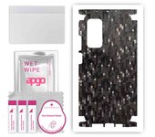 apgo Protective Skin Sticker for the back+sides compatible with Xiaomi Mi 10T Pro 5G, Full Wrap Film, Foil, Vinyl - Pattern Carbon Black Pixel