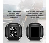 Detector de presión de neumáticos para motocicletas Sistema de monitoreo de presión de neumáticos Sistema de detección Monitor de presión de alta precisión negro