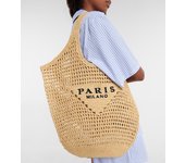 Bolso de diseño de lujo para mujer, bolso de mano informal con capacidad de paja de rafia trenzada grande, bolso de hombro hueco para vacaciones en la playa y verano azul