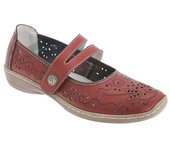 Zapatos informales de cuero con barra perforada y cierre táctil para mujer/señora Boulevard 5 UK negro