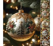 Adorno navideño con forma de planeta de cuento de hadas en 3D, bolas de nieve, copos de nieve, renos, árbol de Navidad, decoración colgante para el hogar durante las vacaciones