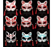 1 pieza Festival japonés mascarada Sakura media cara disfraz de Cosplay máscara de gato máscara de zorro Sakura 3