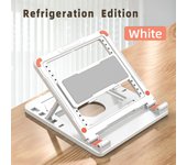 Soporte para computadora portátil con enfriador, elevador plegable para portátil, altura ajustable, elevador para computadora portátil Type 1 blanco