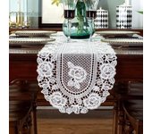 Camino de mesa de encaje blanco de lujo para bodas, mesas de casa, bordado, romántico, mantel, decoración 30*45cm 2pcs
