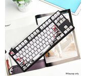 Teclas PBT de 110 teclas, sublimación de tinte, flor de ciruelo, perfil de cereza, tapa de tecla DIY, juego de teclas de teclado mecánico japonés