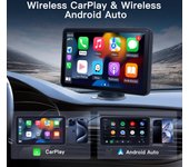 [carabc] Pantalla universal Carplay de 7 pulgadas para automóvil Pantalla táctil Full HD con Carplay Android Navegación automática FM Bluetooth 7" negro