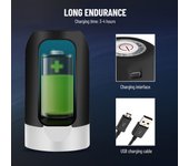 Bomba de agua eléctrica automática, dispensador de agua de un galón, botella de agua Universal sin ruido recargable negro