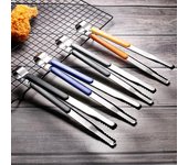 Pinza para bufé resistente al calor, portátil, resistente a la corrosión, para parrilla, ensaladas, alimentos, barbacoa, herramientas de cocina color rosa