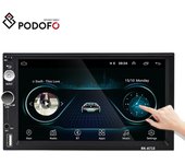 Podofo Radio de coche doble Din Android 7 pulgadas Autoradio reproductor multimedia automático navegación GPS Wifi Bluetooth coche Hifi MirrorLink coche DVR FM USB negro
