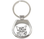 Somali Cat - keychain with a cat, keychain with a print, personalized pendant from the Art-Dog brand plata