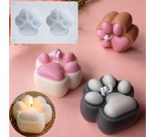 Molde de silicona para hacer velas con forma de pata de gato, para aromaterapia, fabricación de jabón, moldes de resina, decoración del hogar blanco