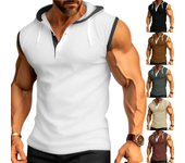 Camiseta sin mangas informal con capucha gruesa para hombre XXXL