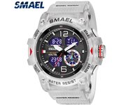 Reloj militar, relojes de pulsera de cuarzo, deporte, 50 M, resistente al agua, despertador, luz, analógico, Digital, relojes masculinos, relojes digitales para hombre gris