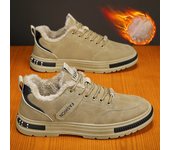 Zapatos cálidos para hombre, nuevos zapatos de invierno de algodón para hombre, zapatillas de plataforma antideslizantes para hombre, botines de felpa para caminar al aire libre 39