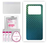 apgo Protective Skin Sticker for the back compatible with Xiaomi Poco M4 Pro, Wrap Film, Foil, Vinyl - Pattern Carbon Chameleon CAKA1