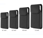 Funda de nailon con clip para cinturón para hombre, riñonera para iPhone 16, 15, 14 Pro Max, Samsung S25, S24, S23, S22, S21, A55, A54, A53, Xiaomi 13T, Redmi Note 13, 12 S(6.1 Inch) negro