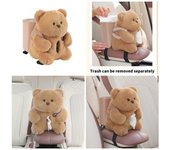 Porta pañuelos para coche con cubo de basura para coche Elegante porta pañuelos para coche 2 en 1 Caja de almacenamiento de cubo de basura de peluche de dibujos animados 1