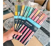 5 pares de palillos antideslizantes para comida, palillos chinos reutilizables, vajilla de regalo, herramientas de cocina
