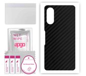 apgo Protective Skin Sticker for the back compatible with Xiaomi POCO F3 GT, Wrap Film, Foil, Vinyl - Pattern Carbon Black