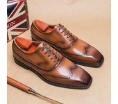 Zapatos Oxford con punta de ala para hombre, hechos a mano, de cuero gris, estilo brogue, zapatos de vestir para hombre, zapatos formales de negocios clásicos para hombre, zapatillas para hombre 6 negro