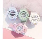 Reloj de moda para niñas, resistente al agua, LED, digital, para mujer, cronómetro de cuenta regresiva, reloj deportivo multifunción, reloj de pulsera electrónico