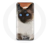 Coque pour Huawei p30 lite Siamois Noir et blanc Yeux Bleus