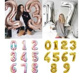 Globo de helio con número grande de 16 y 32 pulgadas, figuras de 0 a 9, decoraciones para fiesta de cumpleaños, globo de boda para niños 16-inch number 0 azul