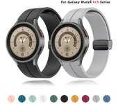 Correa de silicona para Samsung Watch 5/4 44 mm 40 mm Watch 5 Pro 45 mm Correa con hebilla magnética para Galaxy Watch 4 Classic 42 46 mm verde del ejército