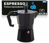 ESPRESSOX Cafetera exprés Cafetera exprés Cafetera Moka Preparador de espresso negro