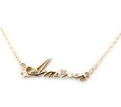 Les Trésors De Lily [E7051] - Collar Bañado en Oro 'Mensajes' (Amor) Oro blanco