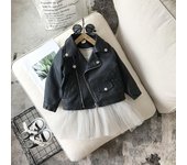 2020 bebé niña niño primavera Otoño Invierno chaqueta de abrigo de PU chaquetas de cuero de moda para niños abrigos para niños ropa de abrigo 80 negro