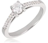 Bague Argent 'Sissi' blanc argenté rhodié - 4 mm 52