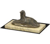 Lebrel afgano, Tazi: figura de perro, figura de silueta de perro, trofeo para la exposición canina Art-Dog marrón