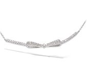 Les Trésors De Lily [N7123] - Collier Argent 'Noeud Romantique' blanc argenté (rhodié) - 50x4 mm plata