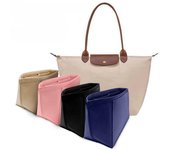 Bolsa de fieltro para forro de bolso, bolsa de maquillaje, soporte para bolso de viaje, organizador portátil, bolsillo de almacenamiento separado color rosa