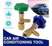 1 pieza de válvula dispensadora de baja presión, abridor de botellas, conector SAE de 1/4 , grifo para lata de refrigerante Mayitr para gas R22, R134a y R410A