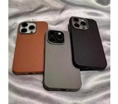 Funda de teléfono de cuero mate de lujo para iPhone 16 15 14 Plus 13 12 11 Pro Max XS Max XR Protección de lente Cubierta de silicona a prueba de golpes iPhone 16 Pro Max negro