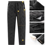 Pantalones de chándal gruesos de lana de cordero abrigados de invierno para hombre, pantalones para correr a prueba de viento para ocio al aire libre, pantalones de marca de alta calidad para hombre 3XL negro